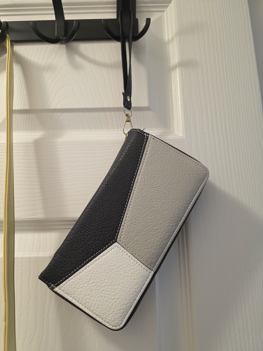 Colorblock Wristlet Wallet - Black, Gray & White